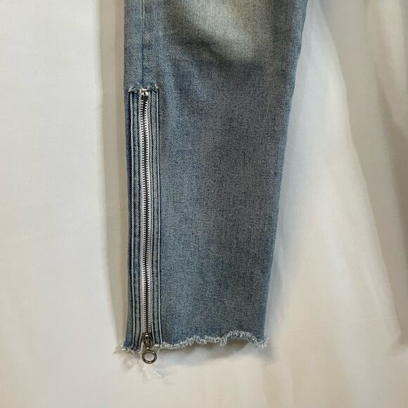 DL1961 Mara Instasculpt Straight Ankle Marina Raw Hem Zip Ankle Flare 25 - Picture 4 of 8